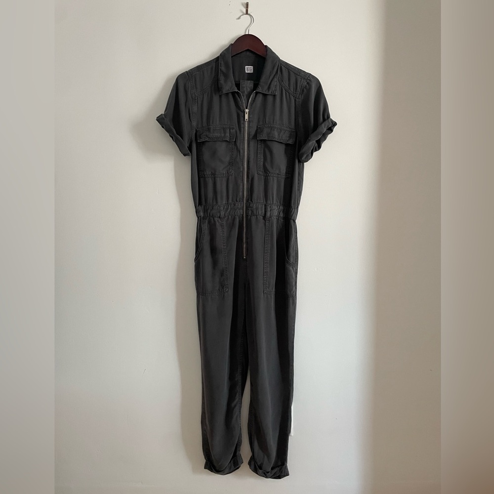 Urban Outfitters BDG Victory Zip-Front Coverall Jumpsuit in Charcoal Grey